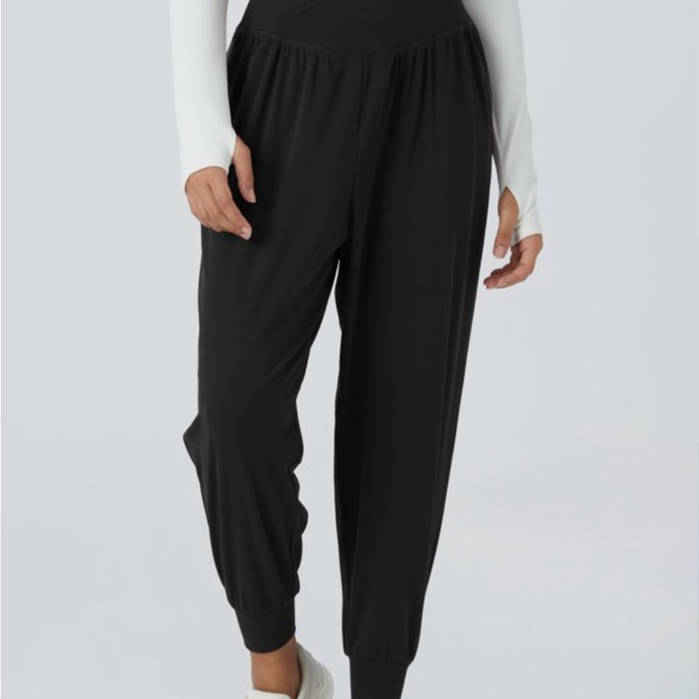 High-Rise Black and green Relaxed Jogger Leggings bundle of 3